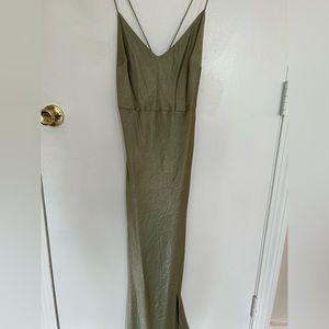 Billy J Olive Silk Midi Dress